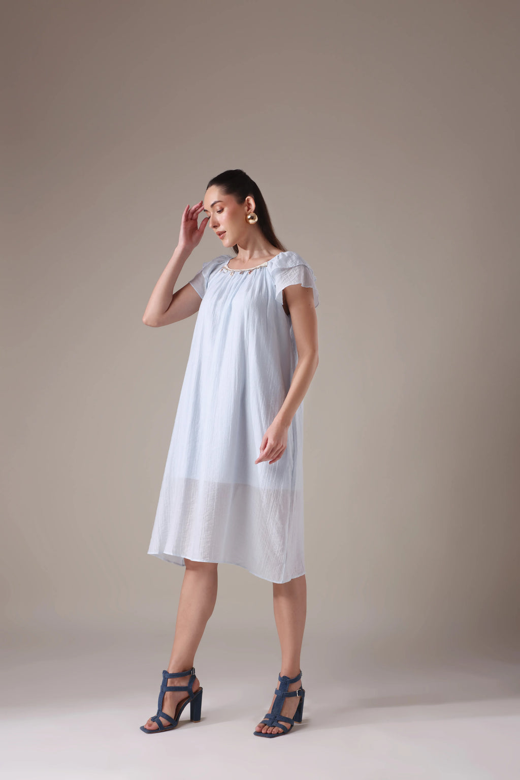 The Seashell-Embellished Gauze Midi