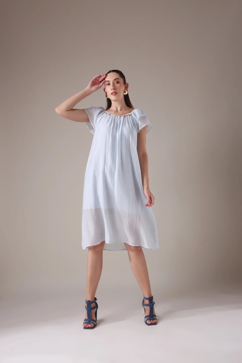 The Seashell-Embellished Gauze Midi