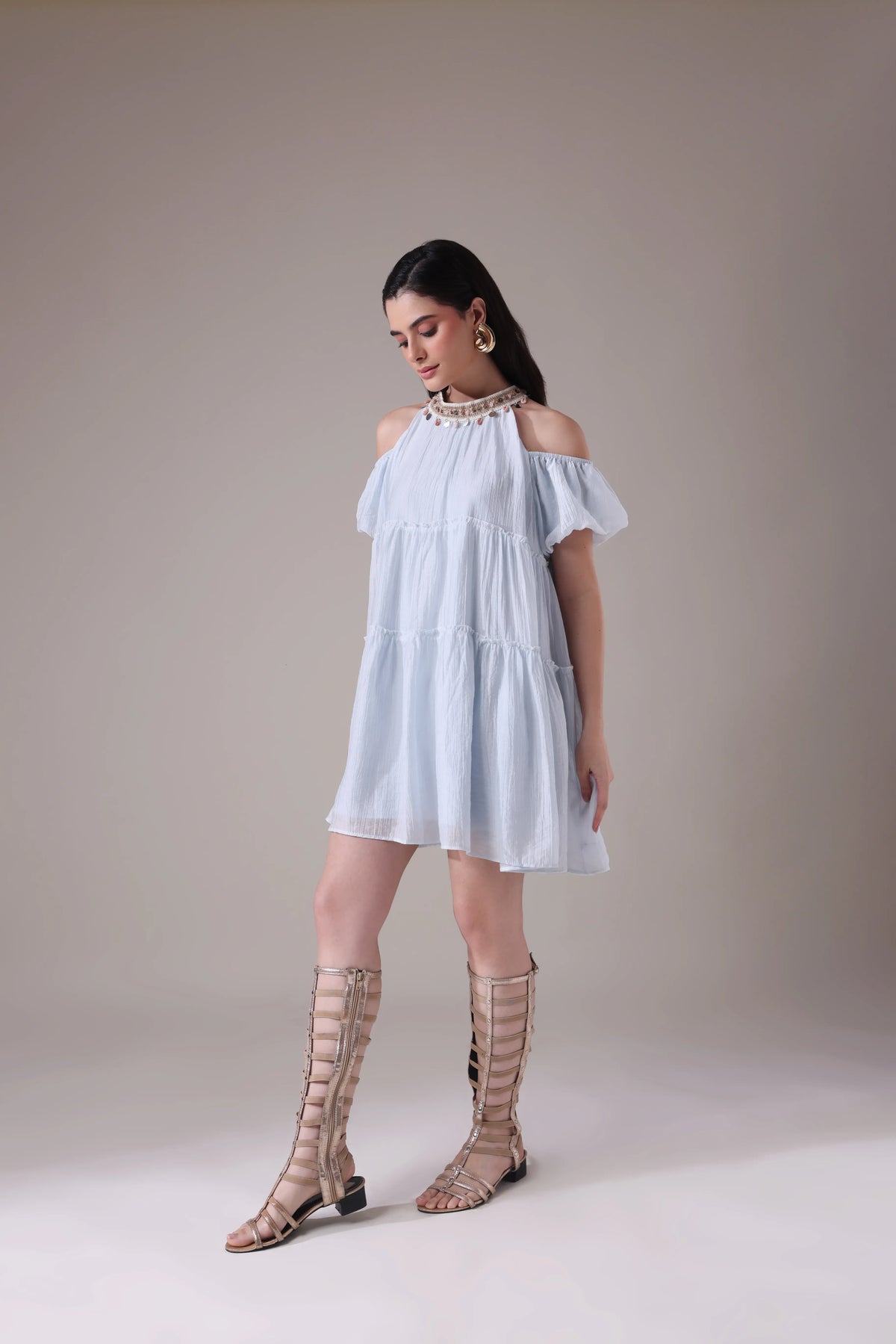 The Alabaster Oasis Tiered Mini Dress