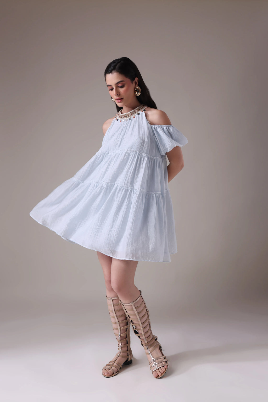 The Alabaster Oasis Tiered Mini Dress