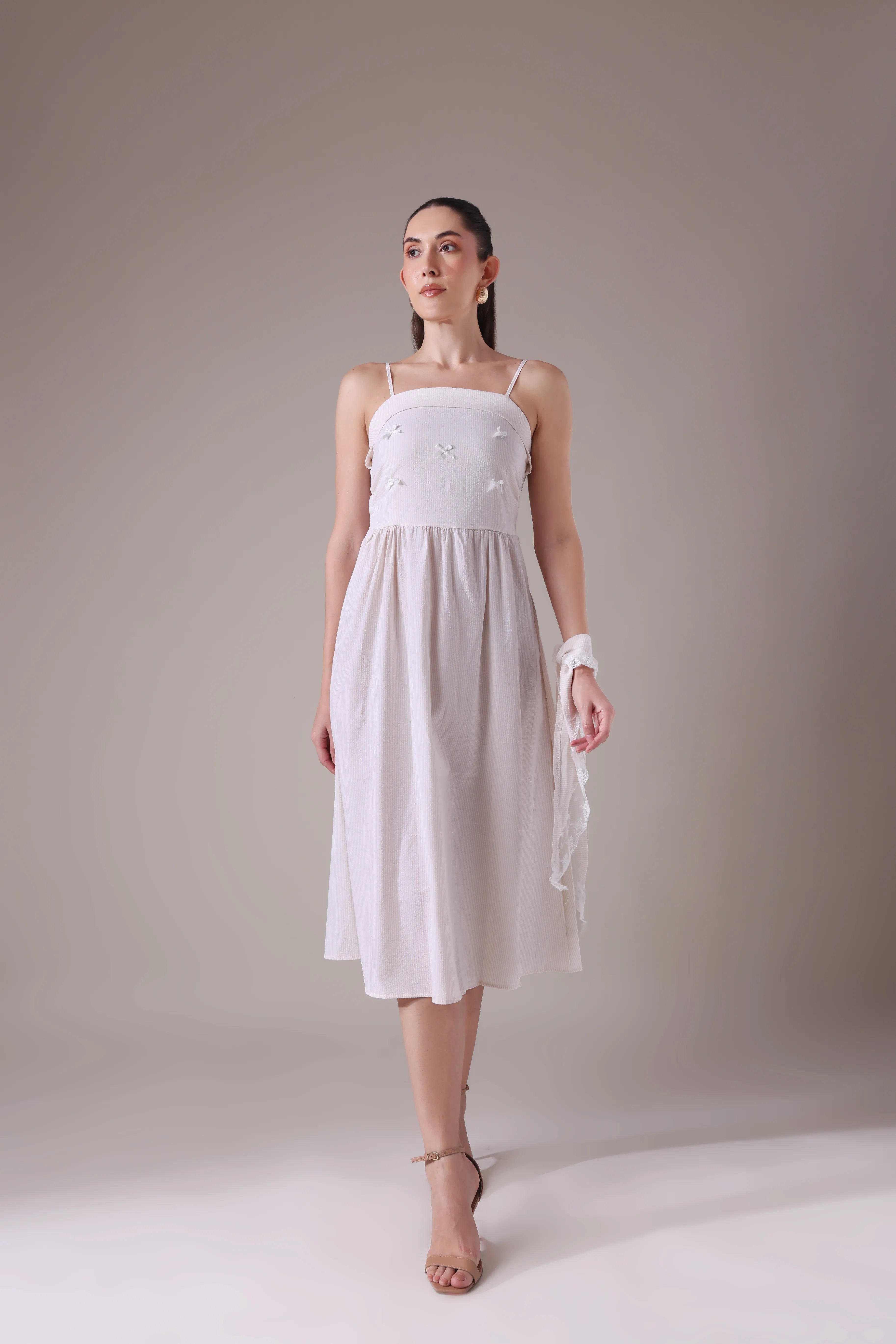 Coquette Dream Seersucker Sundress with Matching Kerchief