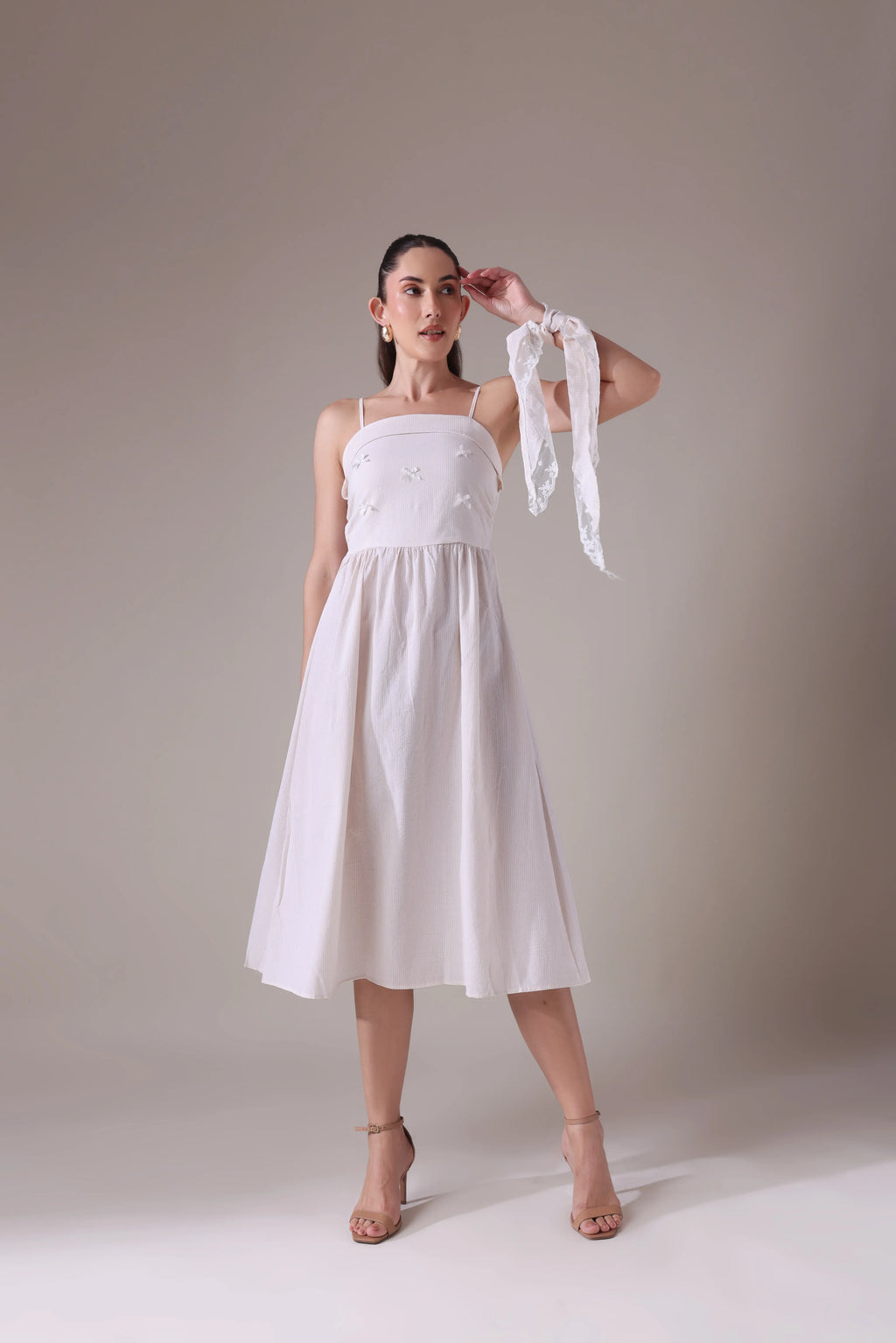 Coquette Dream Seersucker Sundress with Matching Kerchief