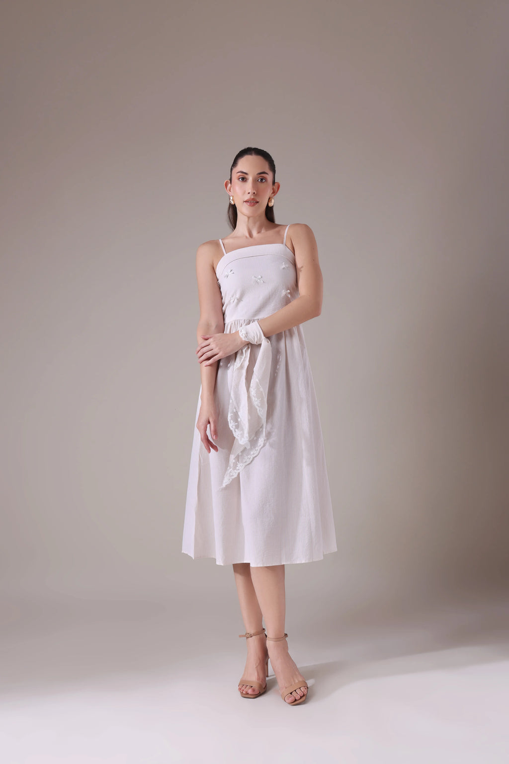 Coquette Dream Seersucker Sundress with Matching Kerchief