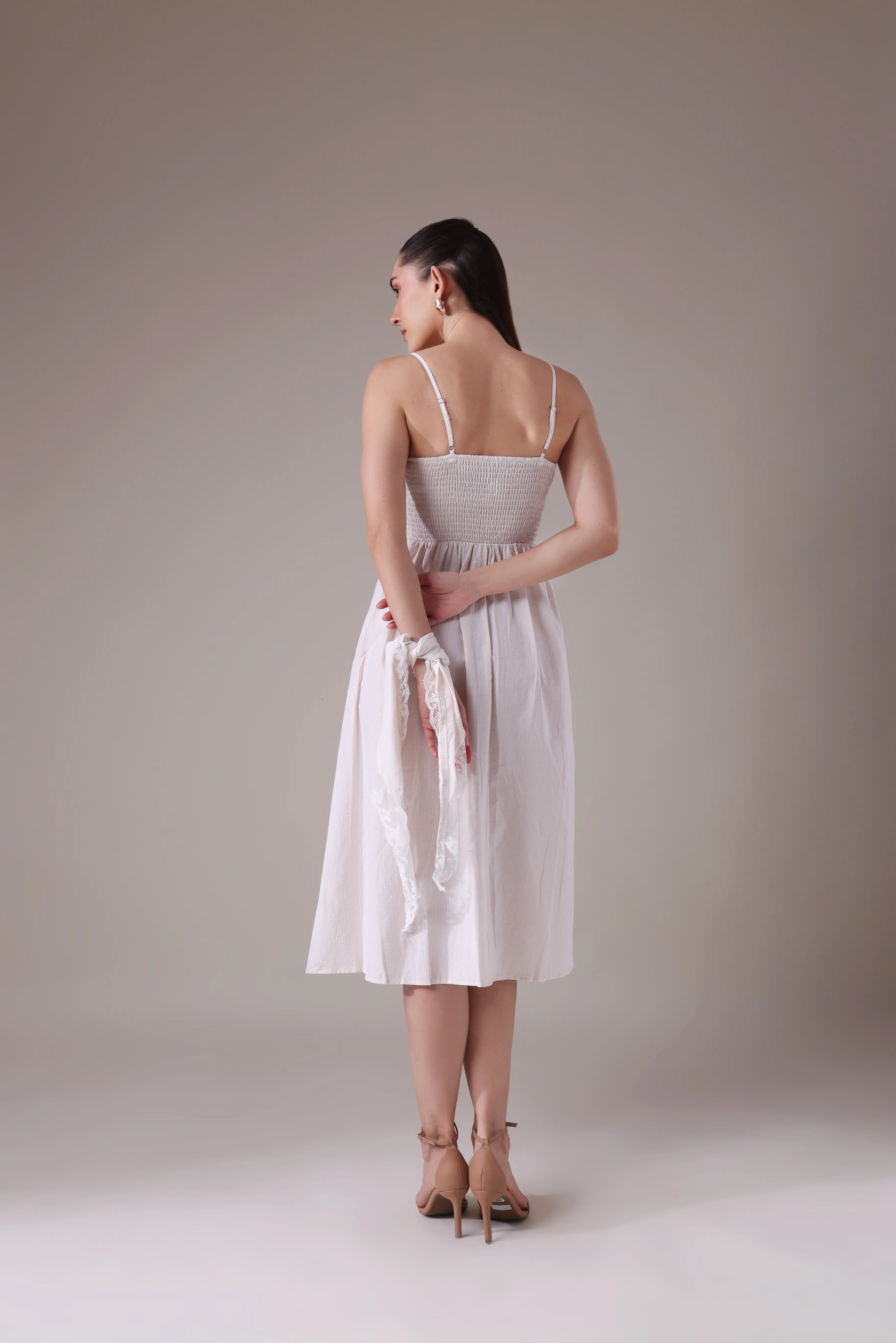 Coquette Dream Seersucker Sundress with Matching Kerchief