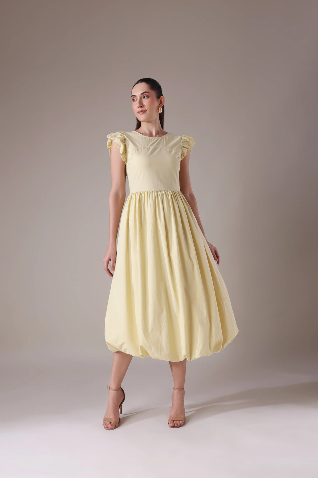 The Seraphina Bubble-Hem Midi Dress