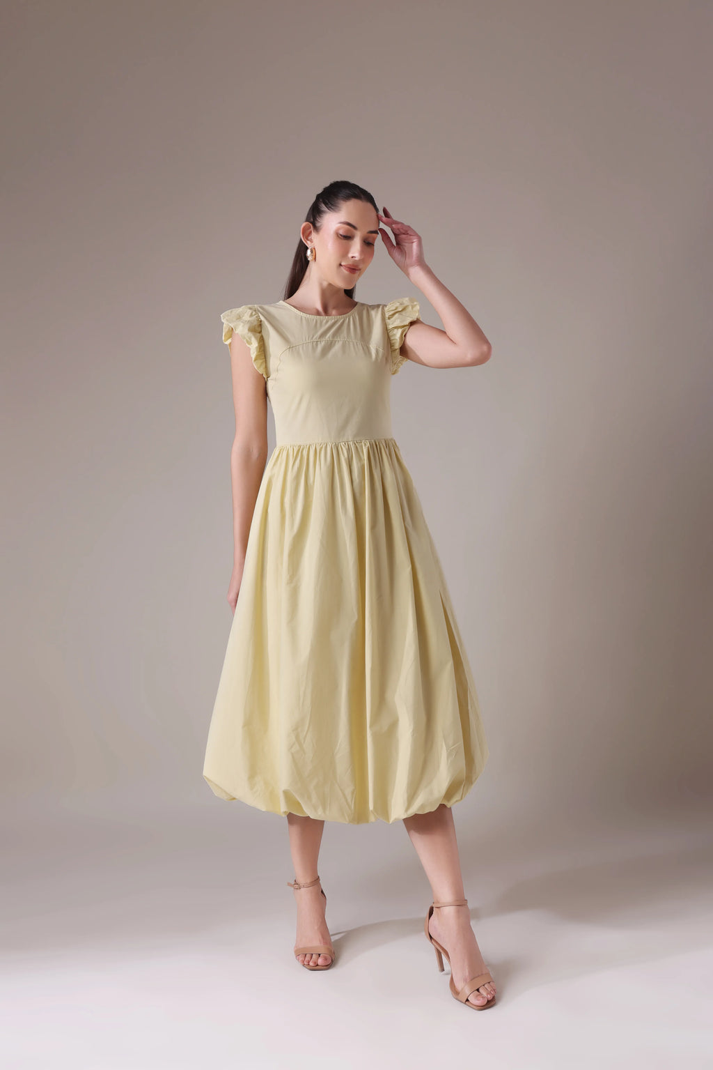 The Seraphina Bubble-Hem Midi Dress