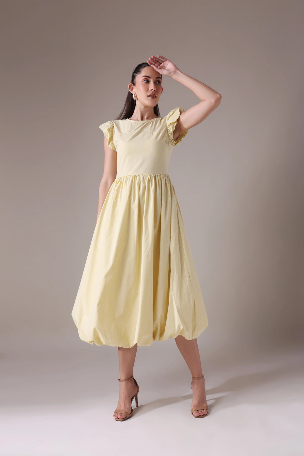 The Seraphina Bubble-Hem Midi Dress