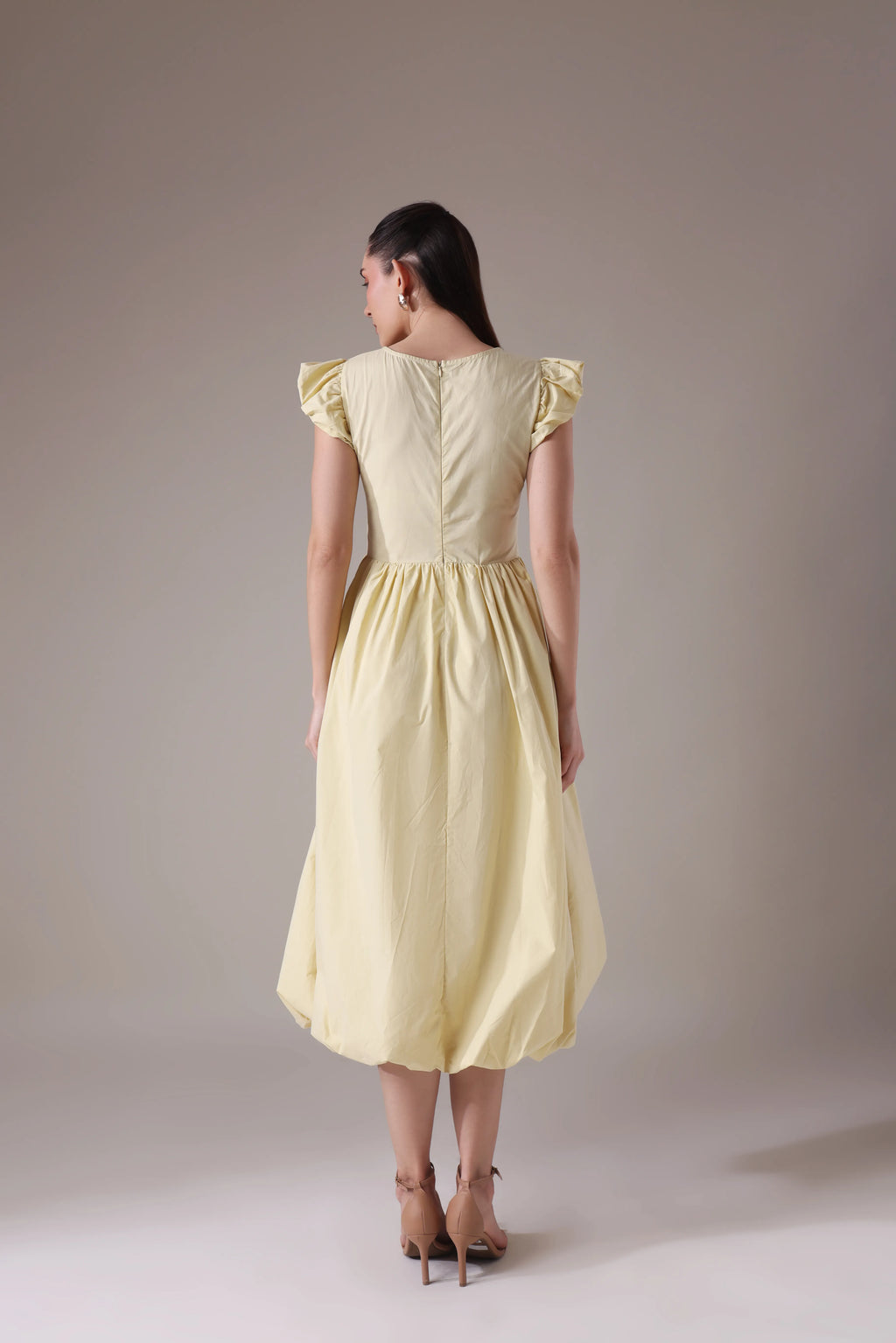 The Seraphina Bubble-Hem Midi Dress