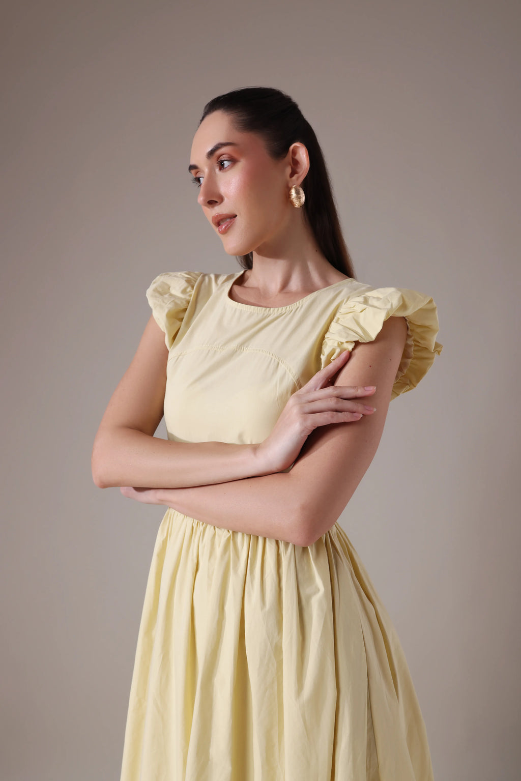 The Seraphina Bubble-Hem Midi Dress