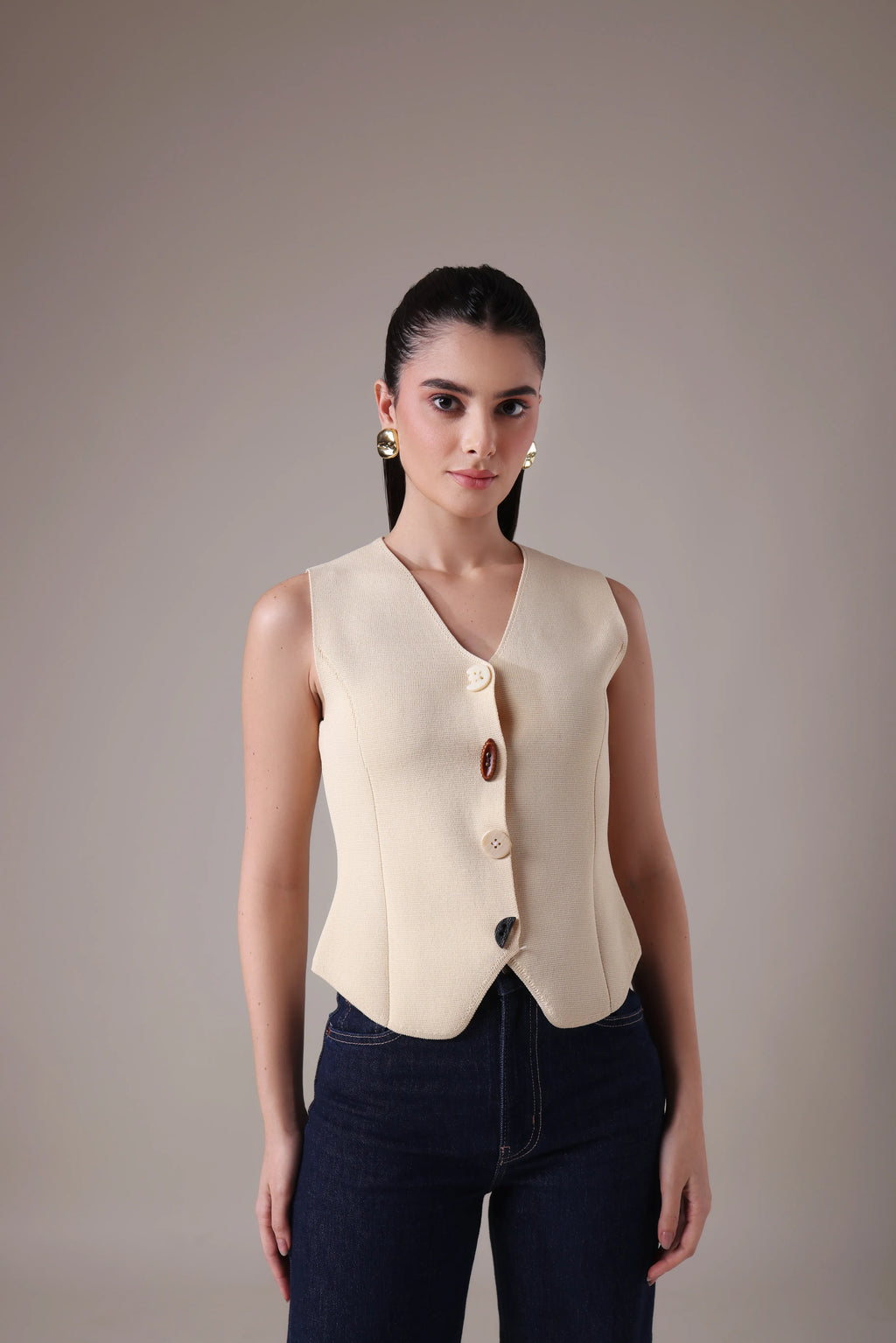 The Elara Asymmetric Sculptural Vest