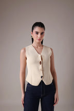 The Elara Asymmetric Sculptural Vest