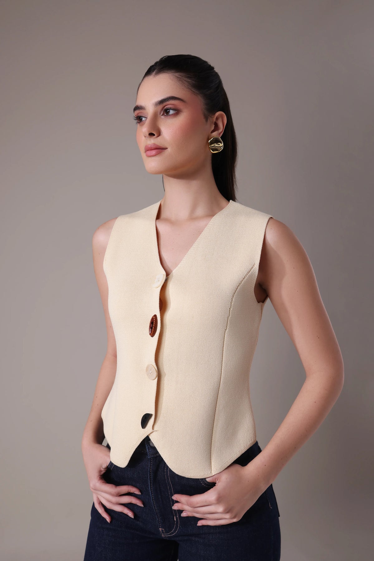 The Elara Asymmetric Sculptural Vest