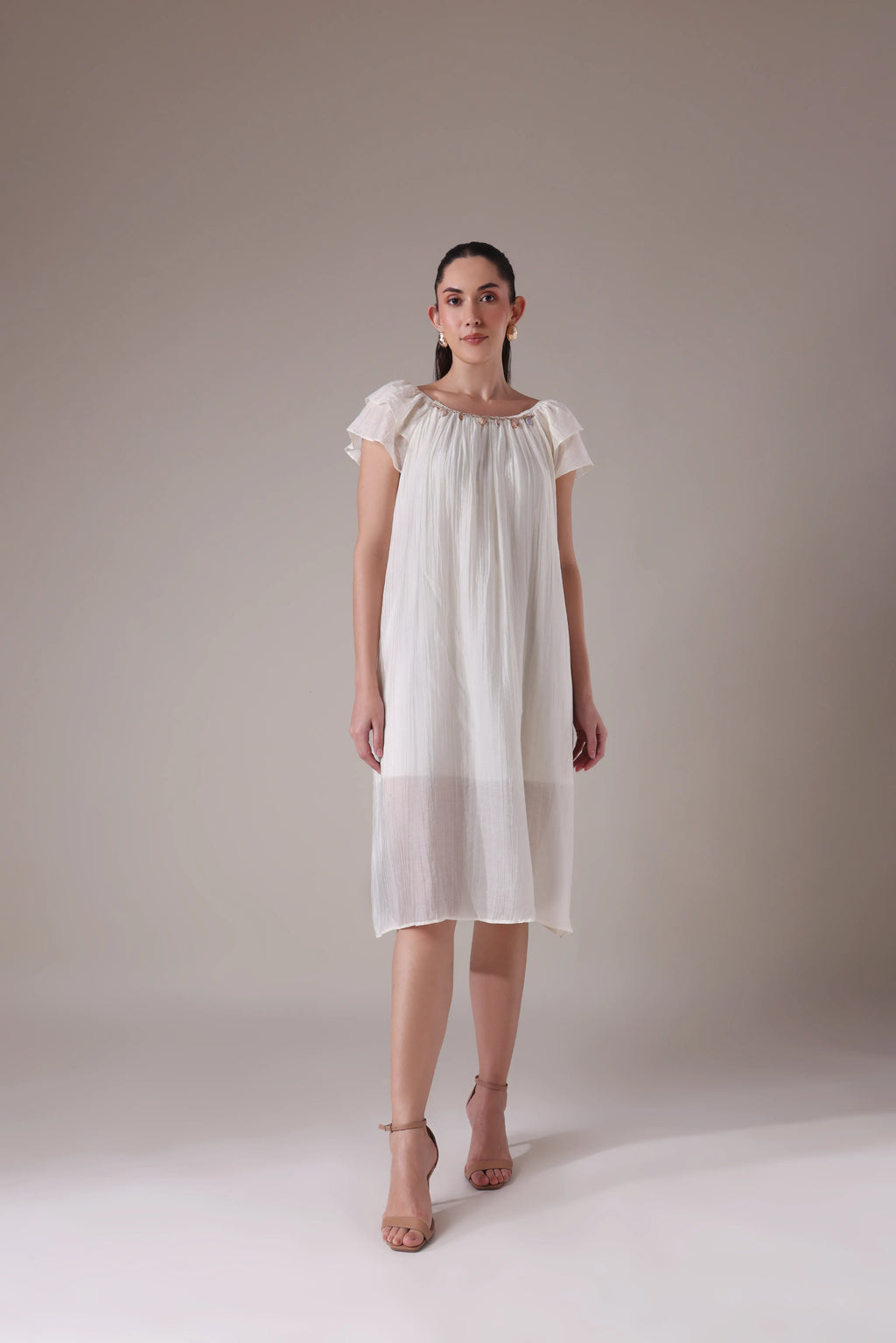 The Seashell-Embellished Gauze Midi