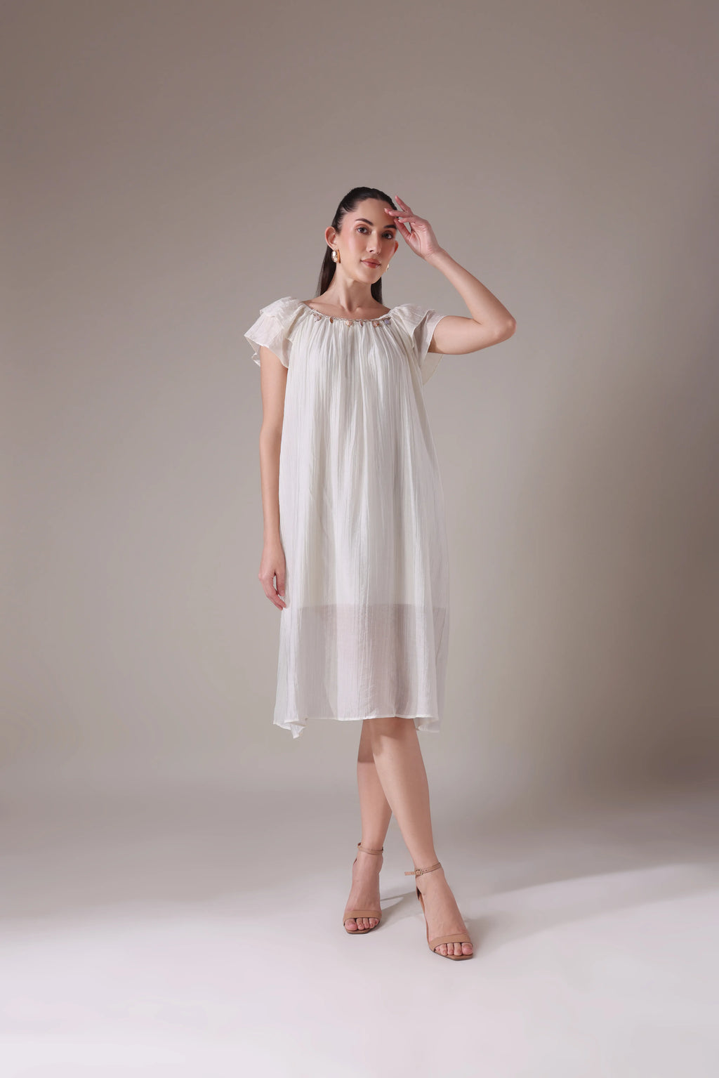 The Seashell-Embellished Gauze Midi