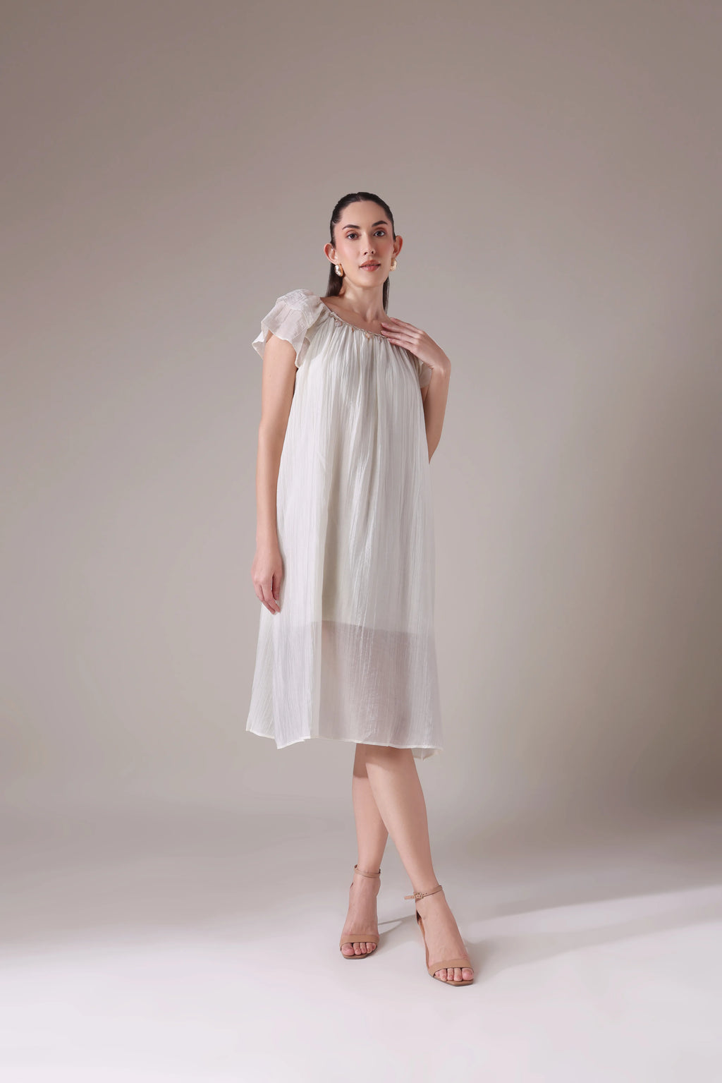 The Seashell-Embellished Gauze Midi