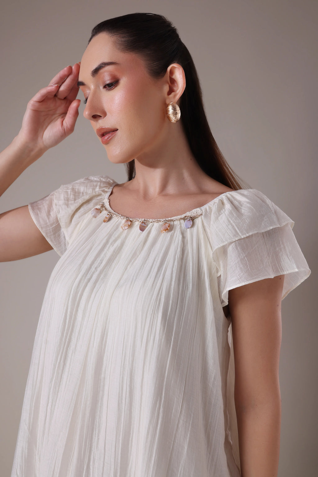The Seashell-Embellished Gauze Midi