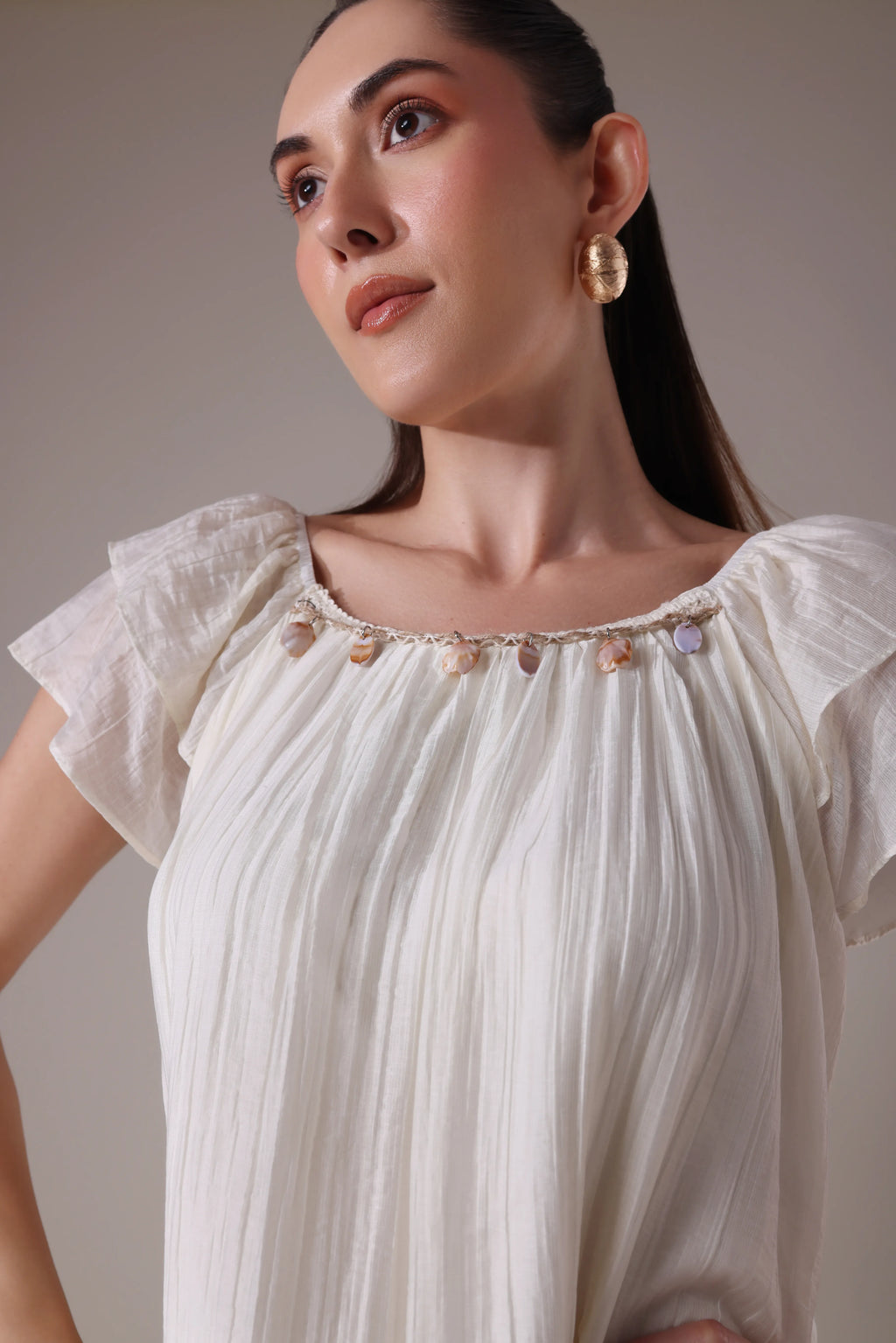 The Seashell-Embellished Gauze Midi