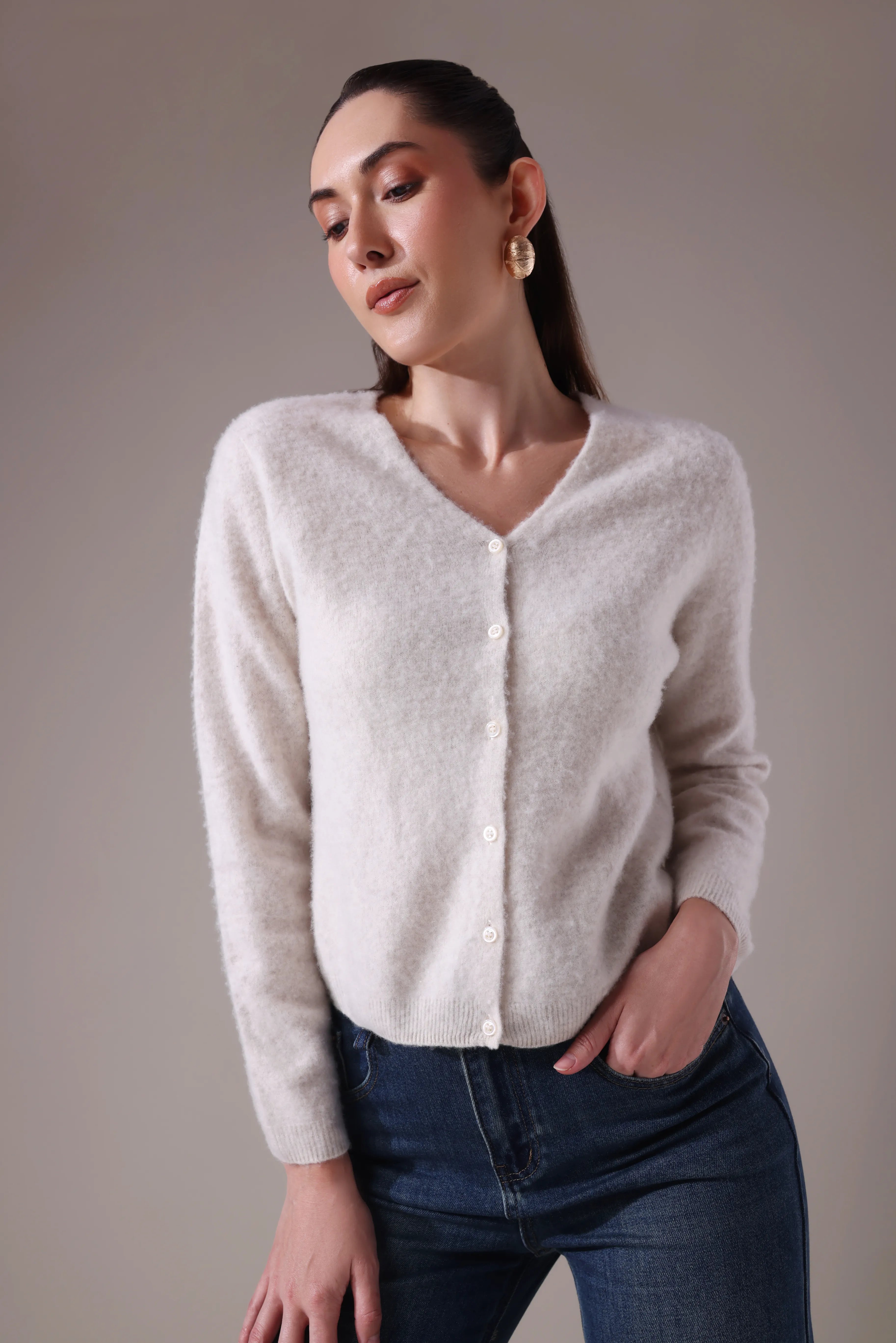 The Aura Cashmere-Wool cardigan