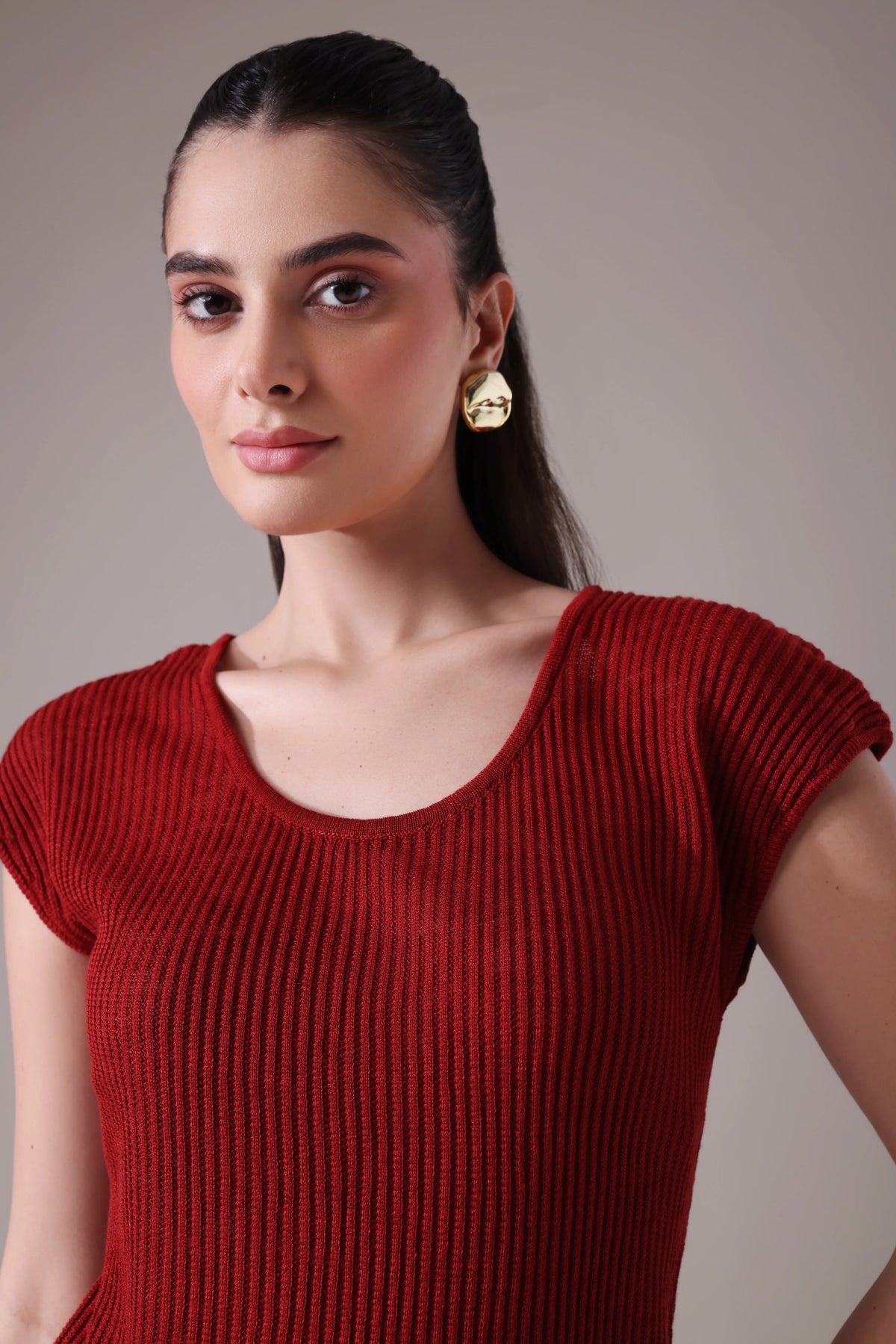 The Lyra Sculptural Square-Neck Top in Bamboo-Hemp