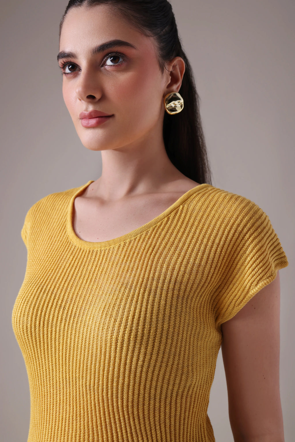 The Lyra Sculptural Square-Neck Top in Bamboo-Hemp