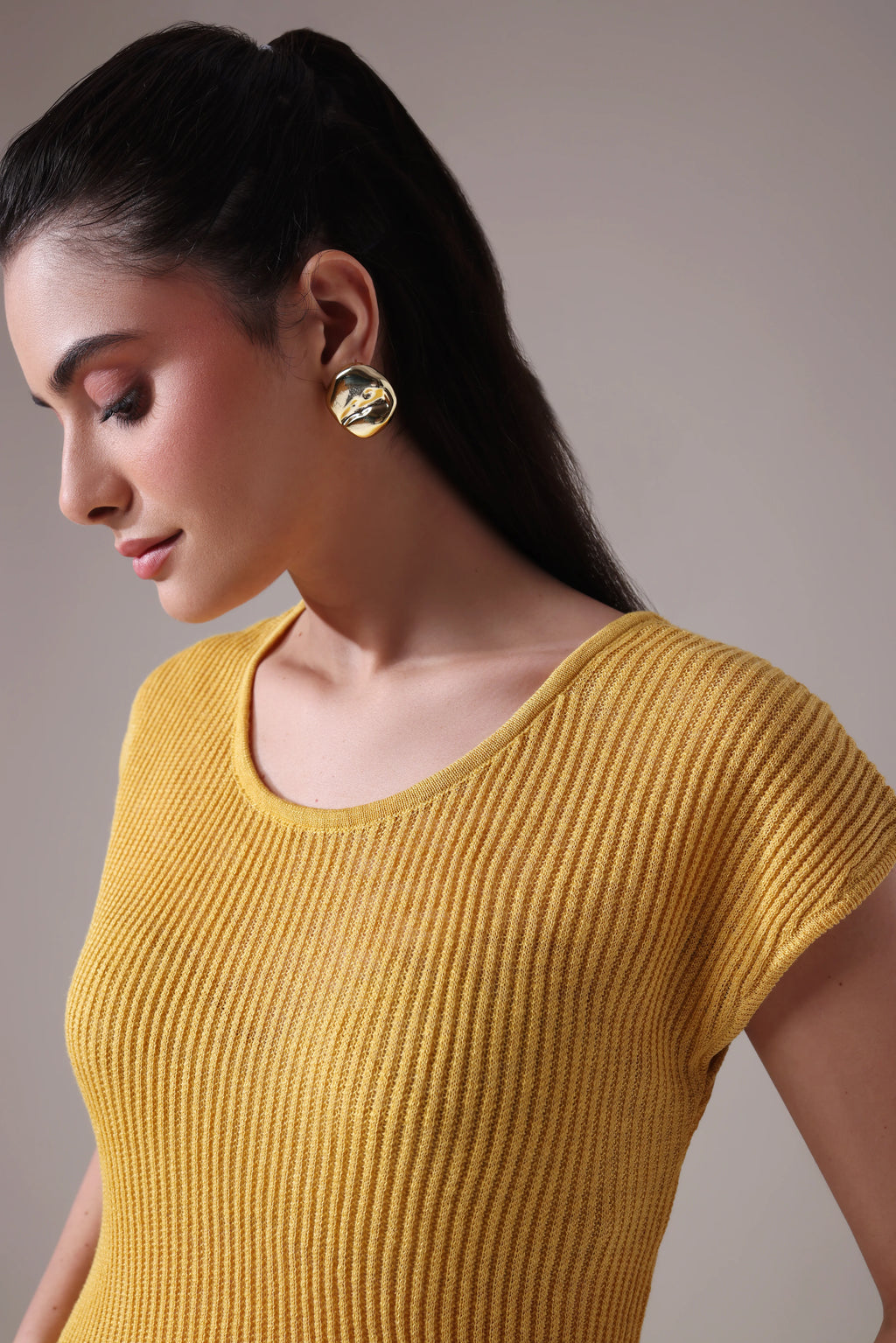 The Lyra Sculptural Square-Neck Top in Bamboo-Hemp