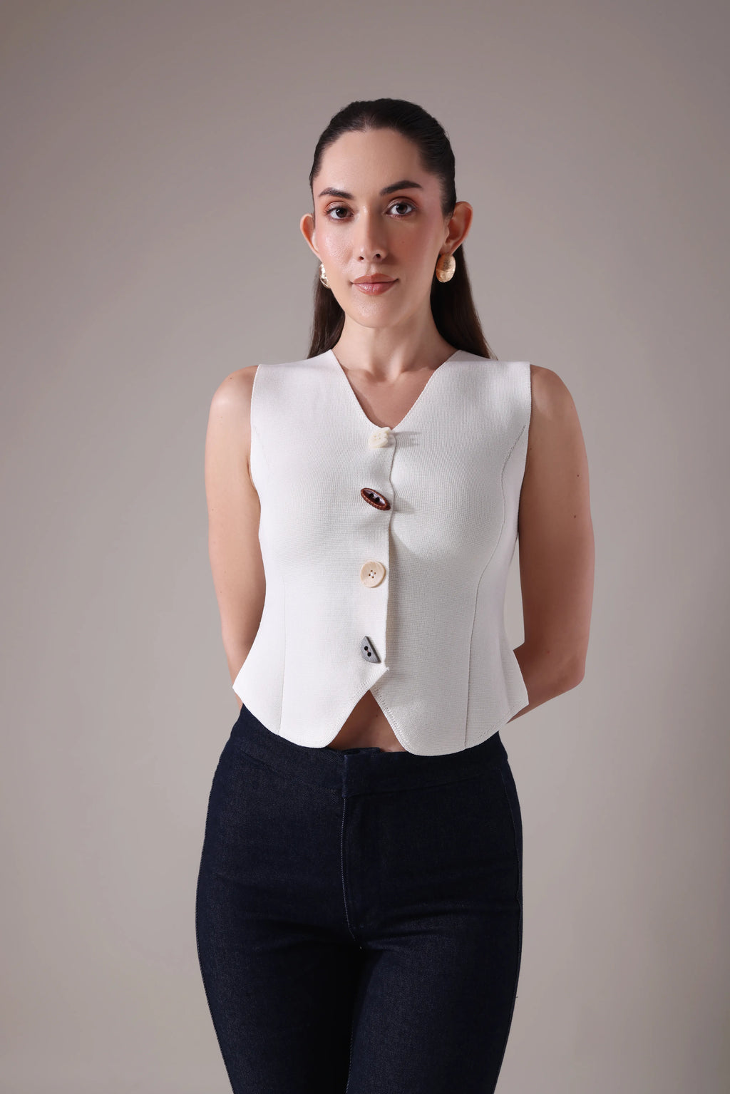 The Elara Asymmetric Sculptural Vest