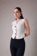 The Elara Asymmetric Sculptural Vest