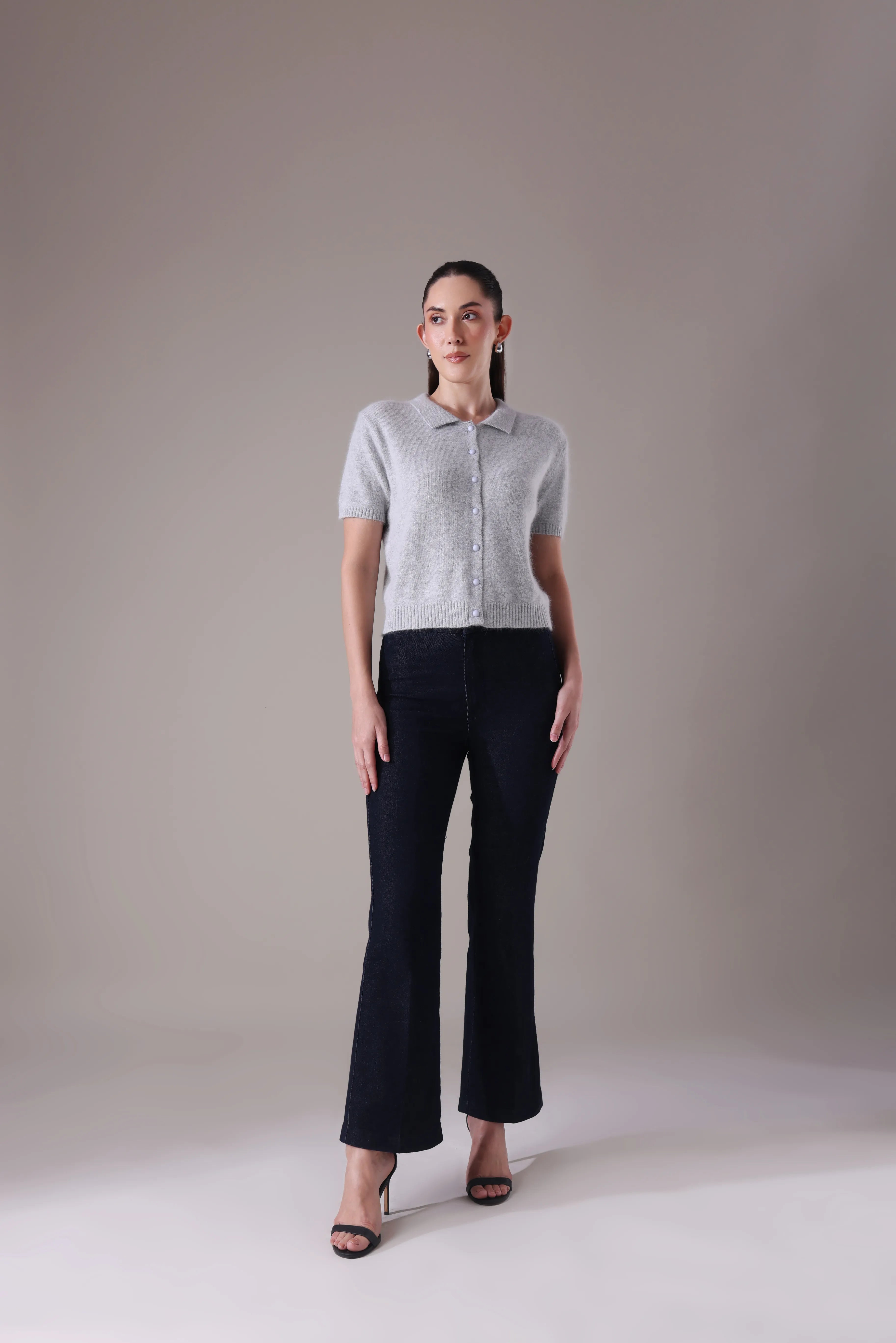 The Solace Angora-Blend Polo Cardigan