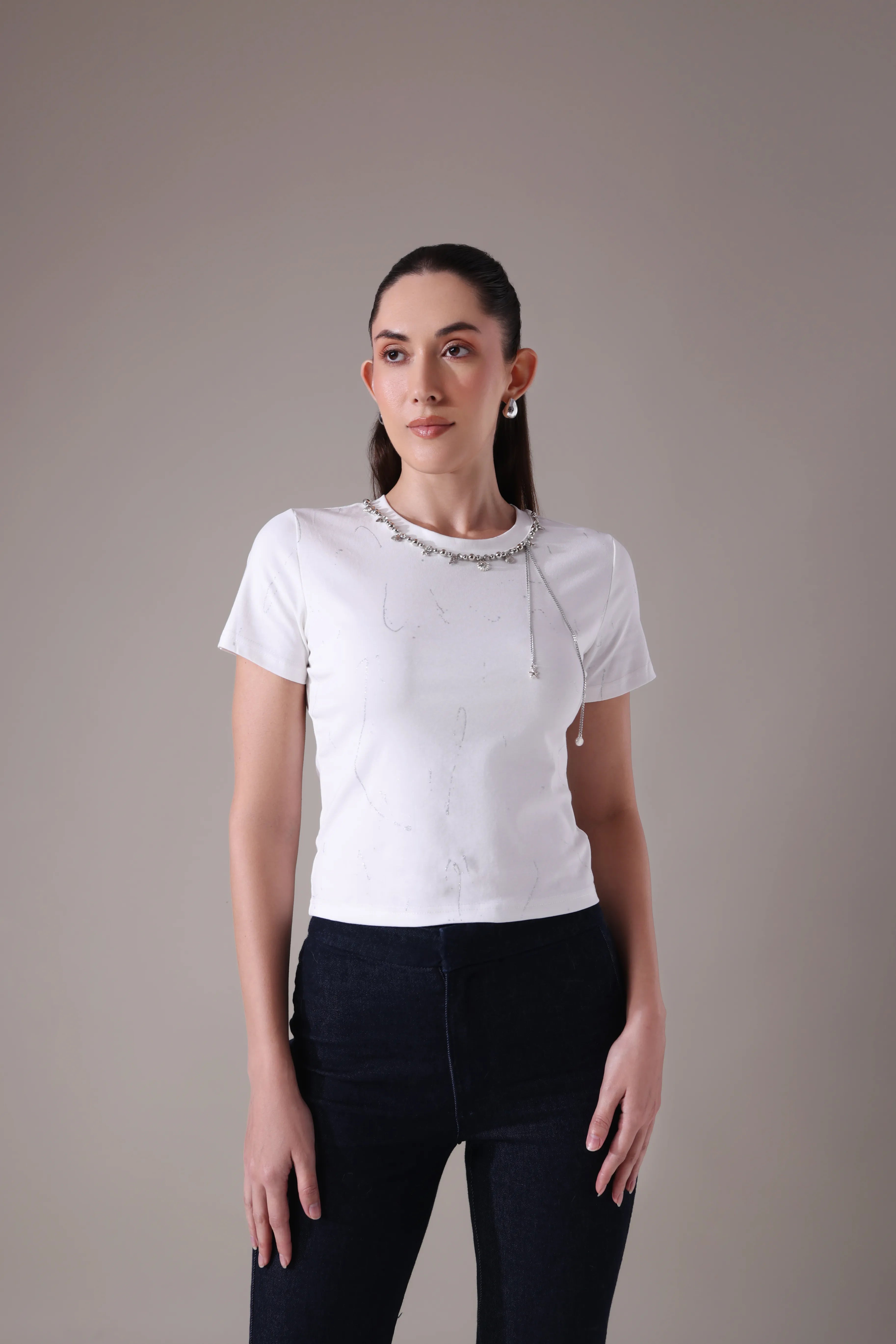 The Marina Embellished Sculpt-Tee