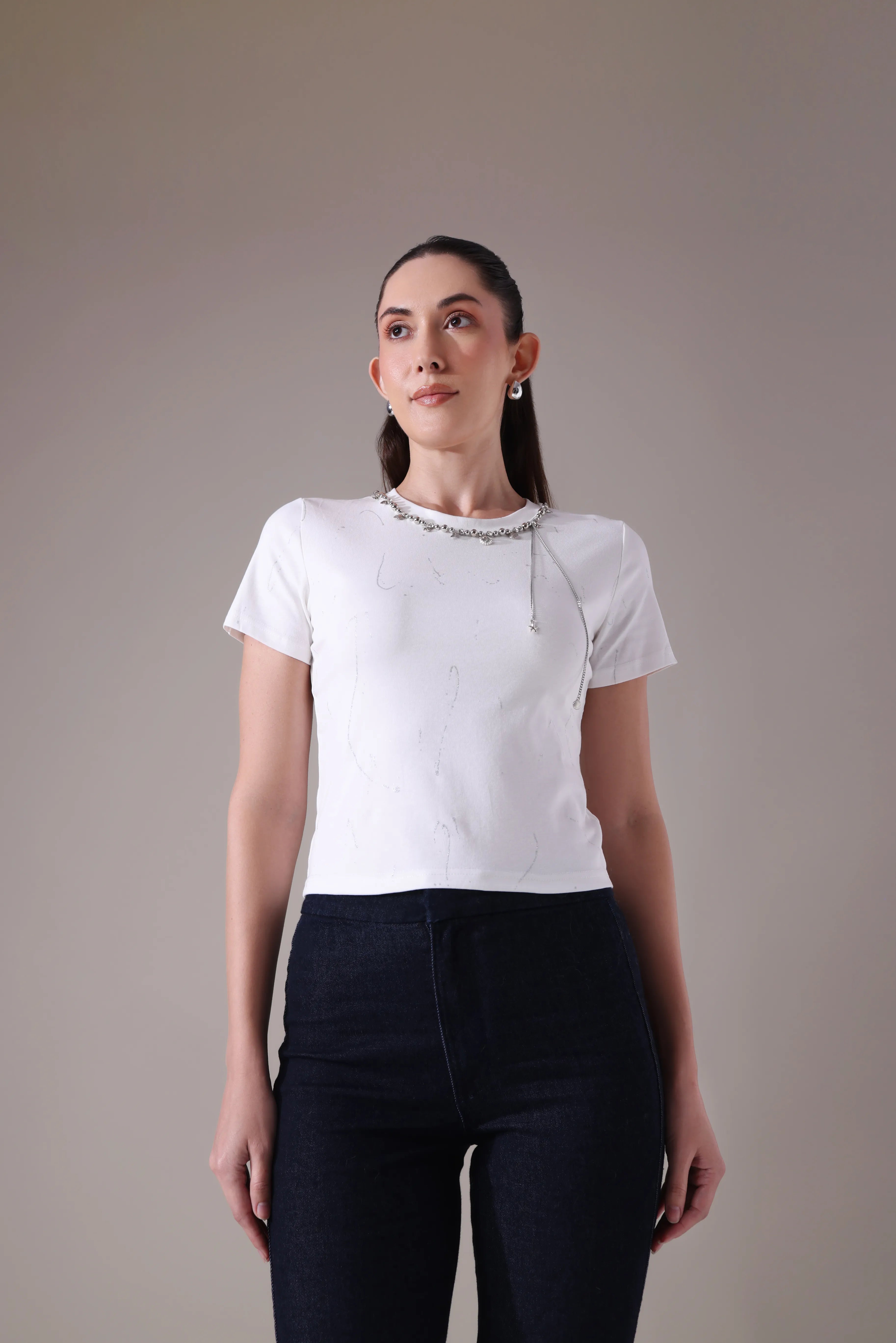 The Marina Embellished Sculpt-Tee