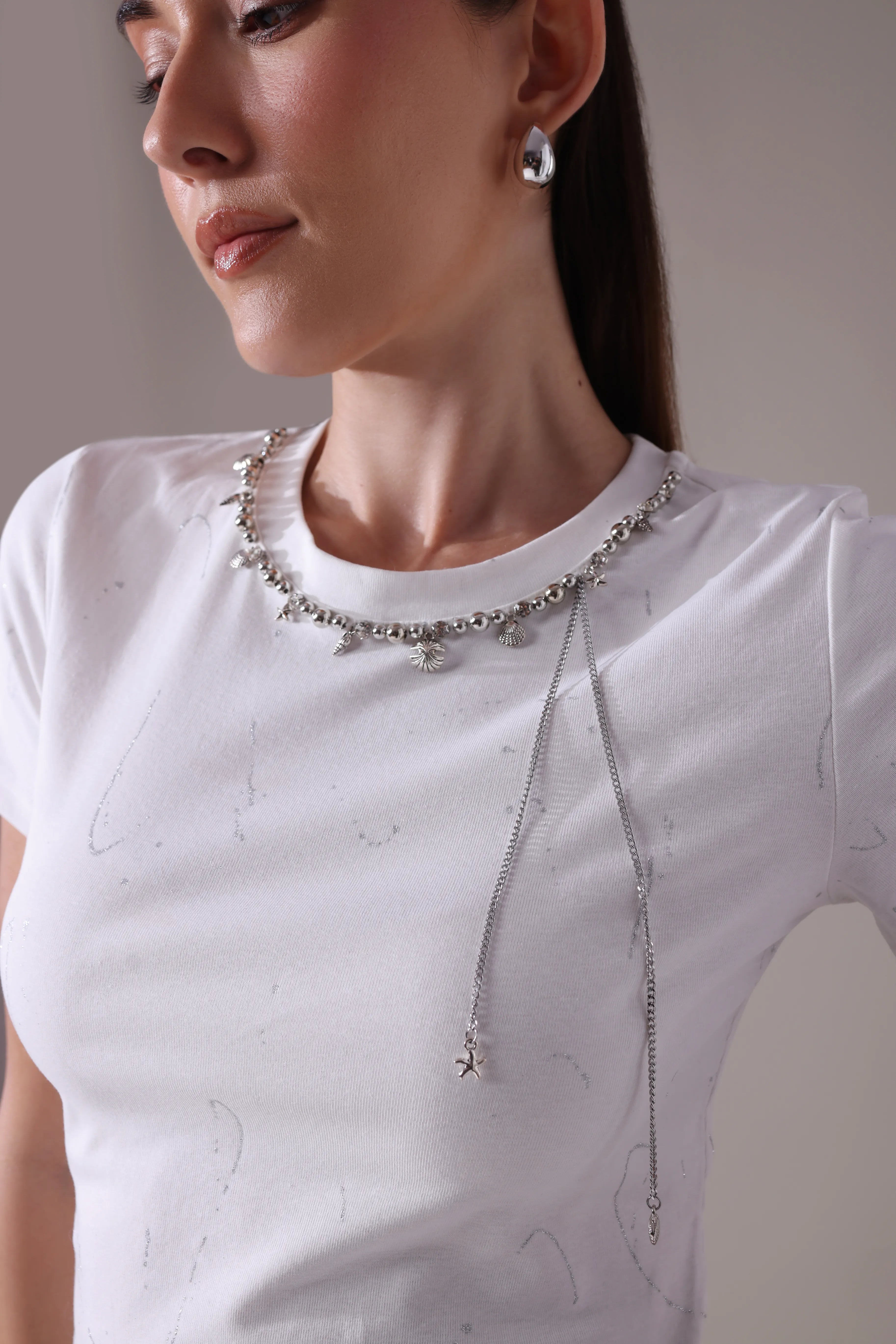 The Marina Embellished Sculpt-Tee