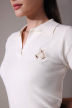 Ribbed-johnny collar top