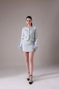 The Odette Feather-Trimmed Tweed jacket