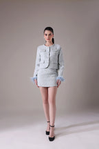 The Odette Feather-Trimmed Tweed jacket