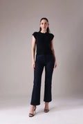 The  Sculpted Cap-Sleeve Knit in Alabaste