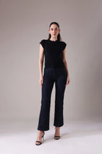 The  Sculpted Cap-Sleeve Knit in Alabaste
