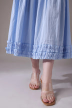 The Seraphina Tiered Azure Maxi Skirt