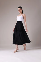 The Seraphina Tiered Azure Maxi Skirt