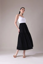 The Seraphina Tiered Azure Maxi Skirt