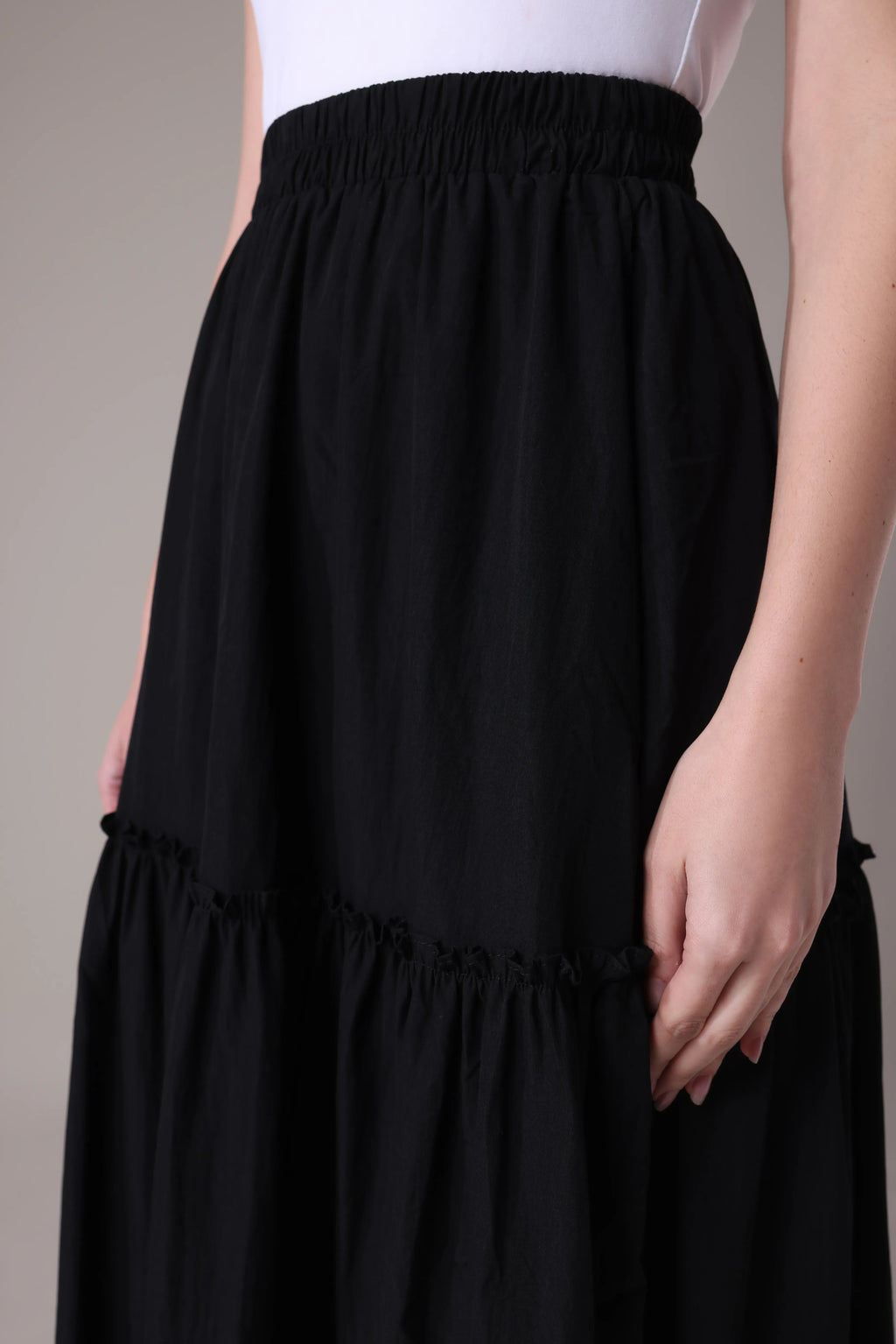 The Seraphina Tiered Azure Maxi Skirt