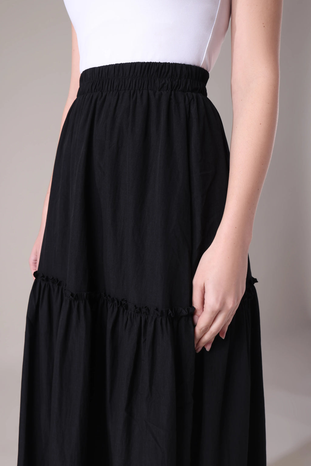 The Seraphina Tiered Azure Maxi Skirt