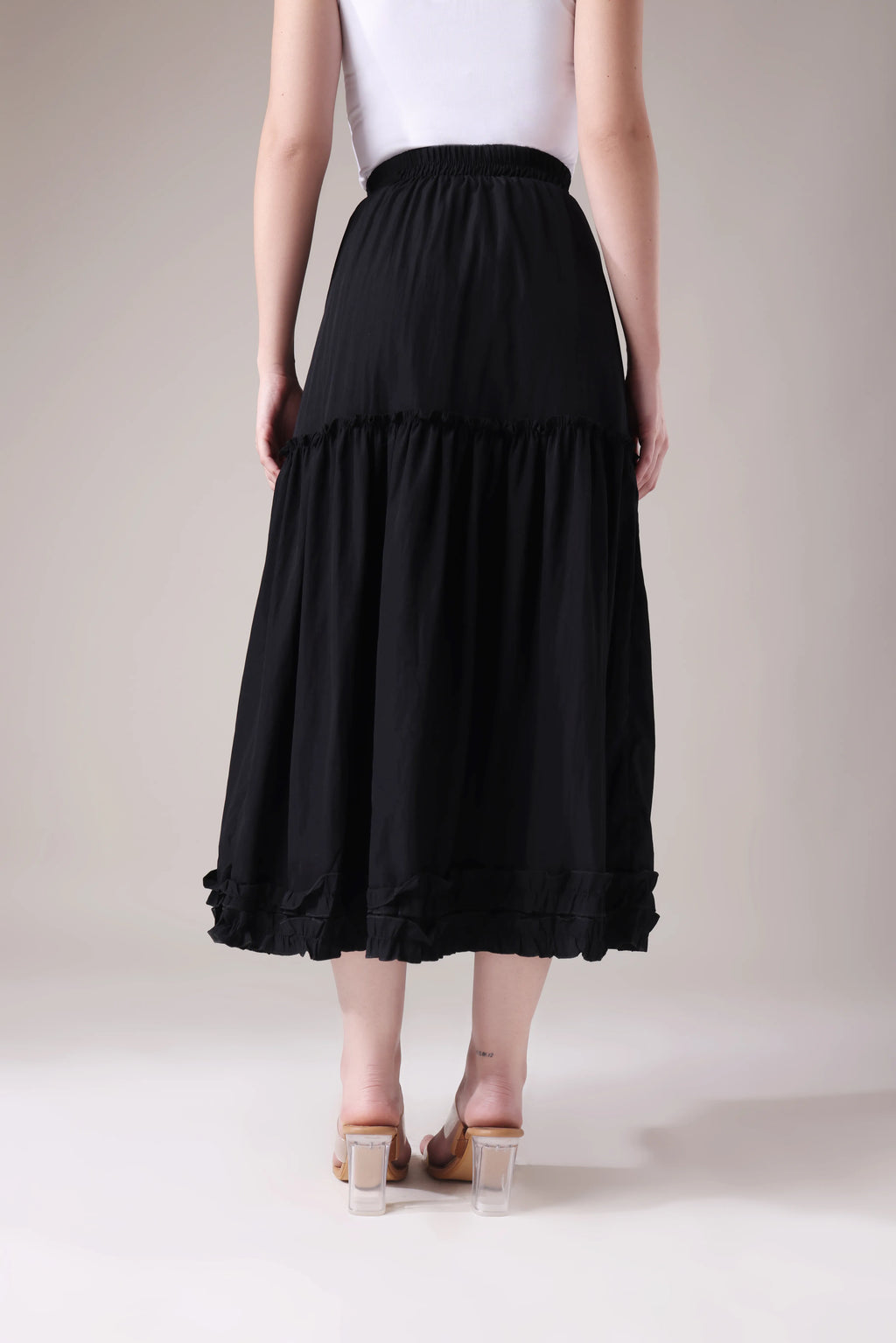 The Seraphina Tiered Azure Maxi Skirt