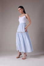 The Poseidon Tiered Shell Maxi Skirt