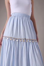 The Poseidon Tiered Shell Maxi Skirt