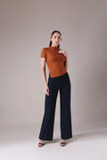 The Sculpted Mock-Neck in Russet & Moss
