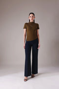 The Sculpted Mock-Neck in Russet & Moss