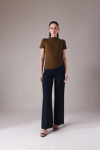 The Sculpted Mock-Neck in Russet & Moss