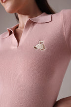 Ribbed-johnny collar top