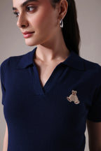 Ribbed-johnny collar top