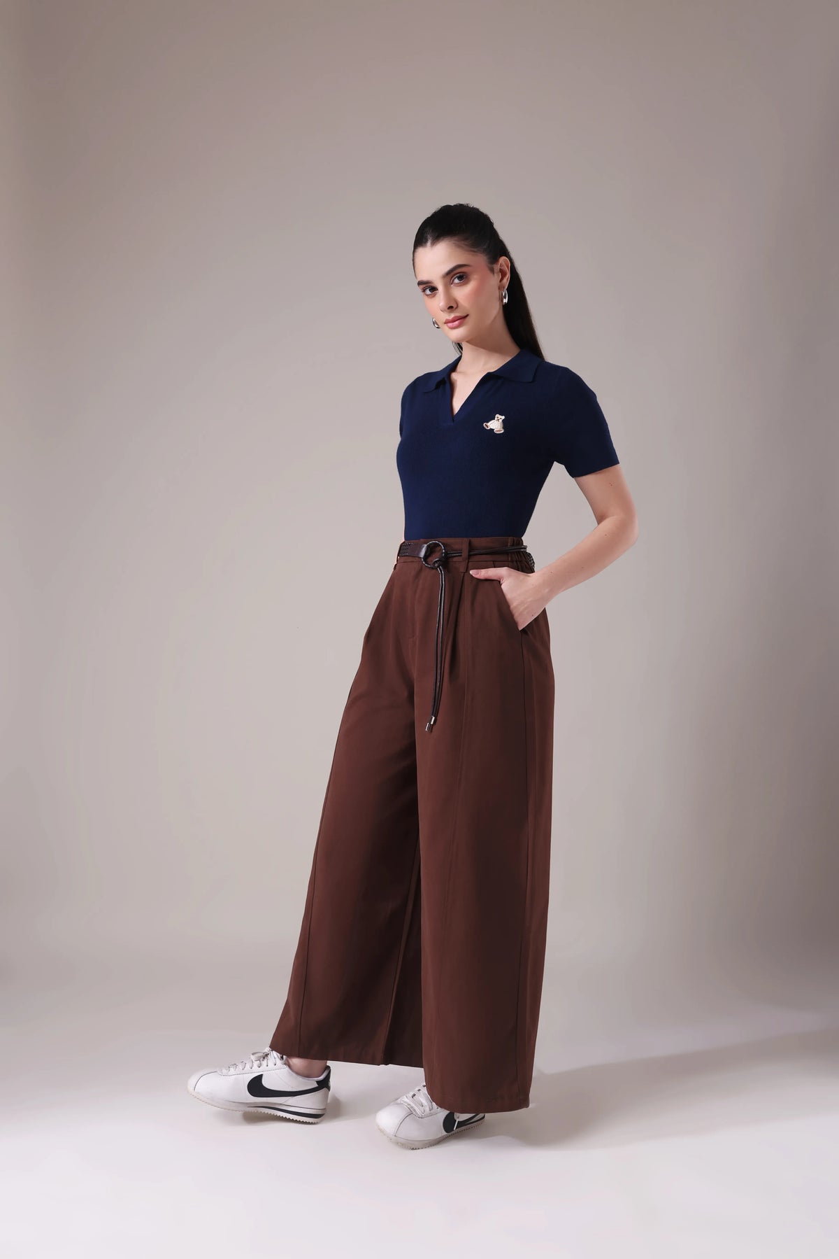 The Bastille Wide-Leg in Raw Obsidian